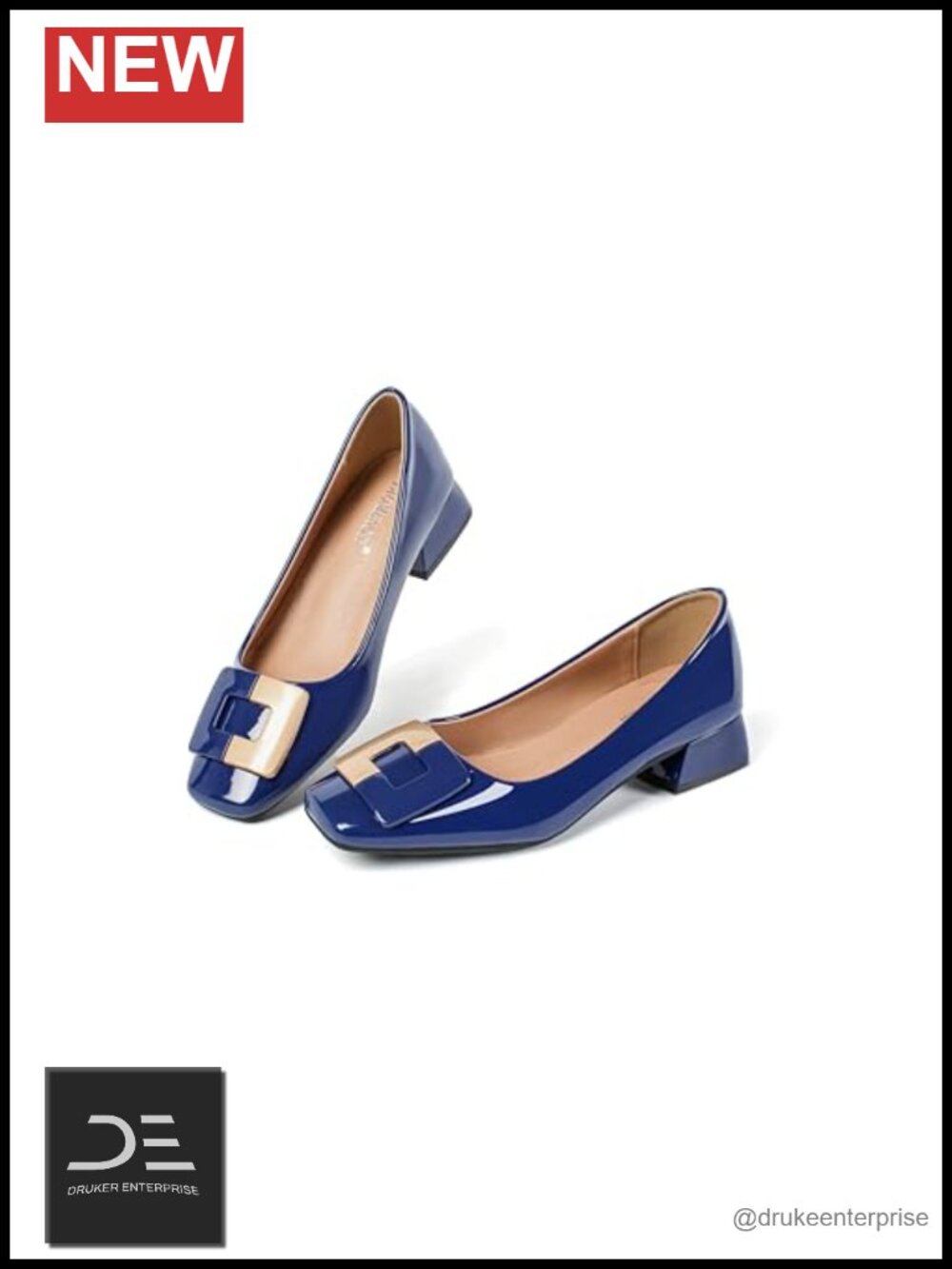 Women's Low Chunky Block Heel Square Toe Dress Pumps